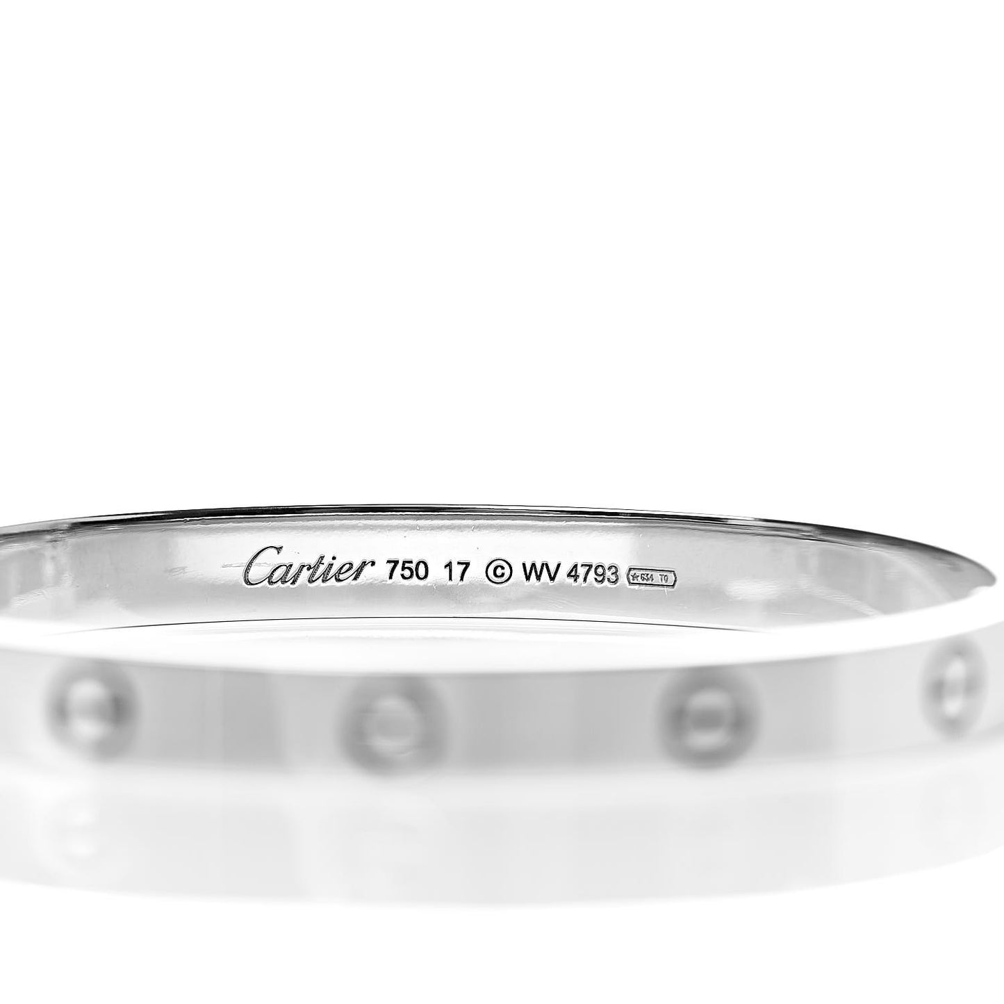 18K White Gold LOVE Bracelet 17