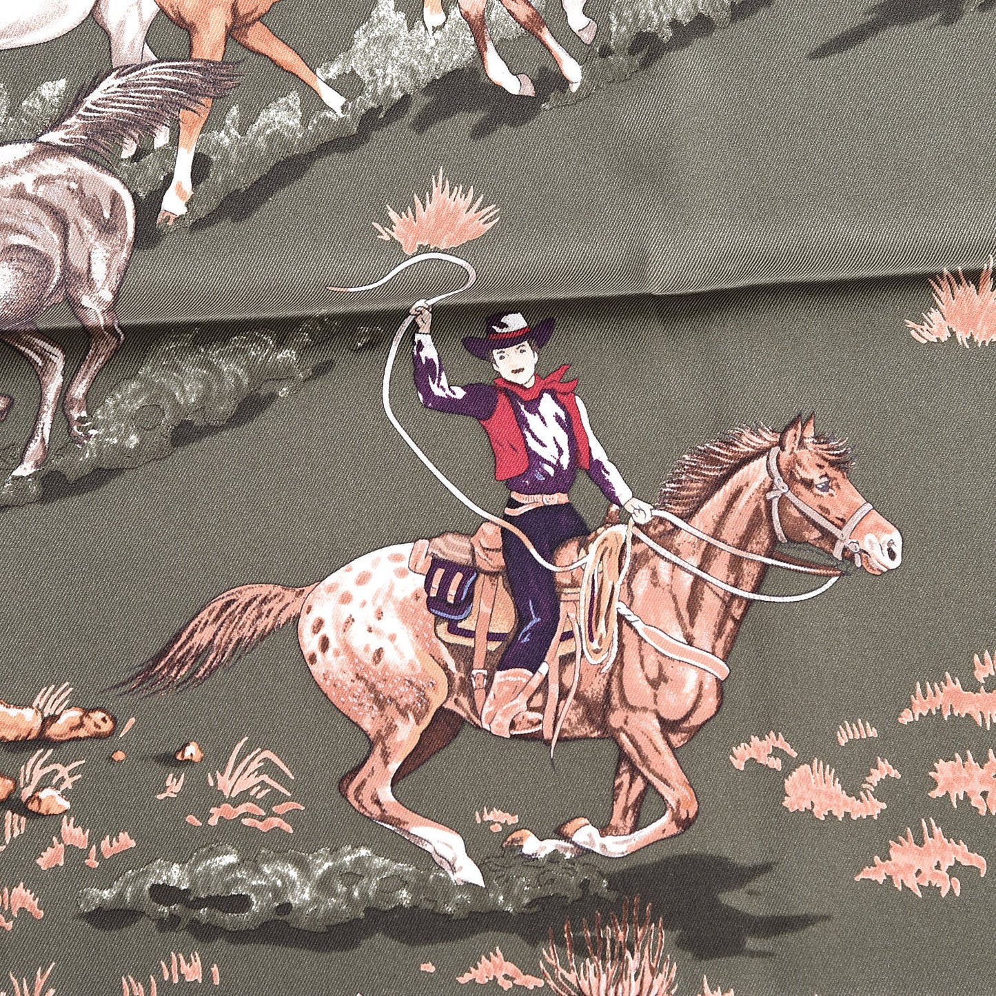 Silk Les Mustangs Scarf 70