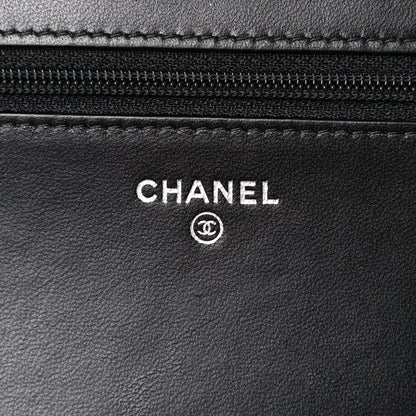 Chanel Lambskin Quilted Boy Wallet On Chain WOC Black 5 of 14
