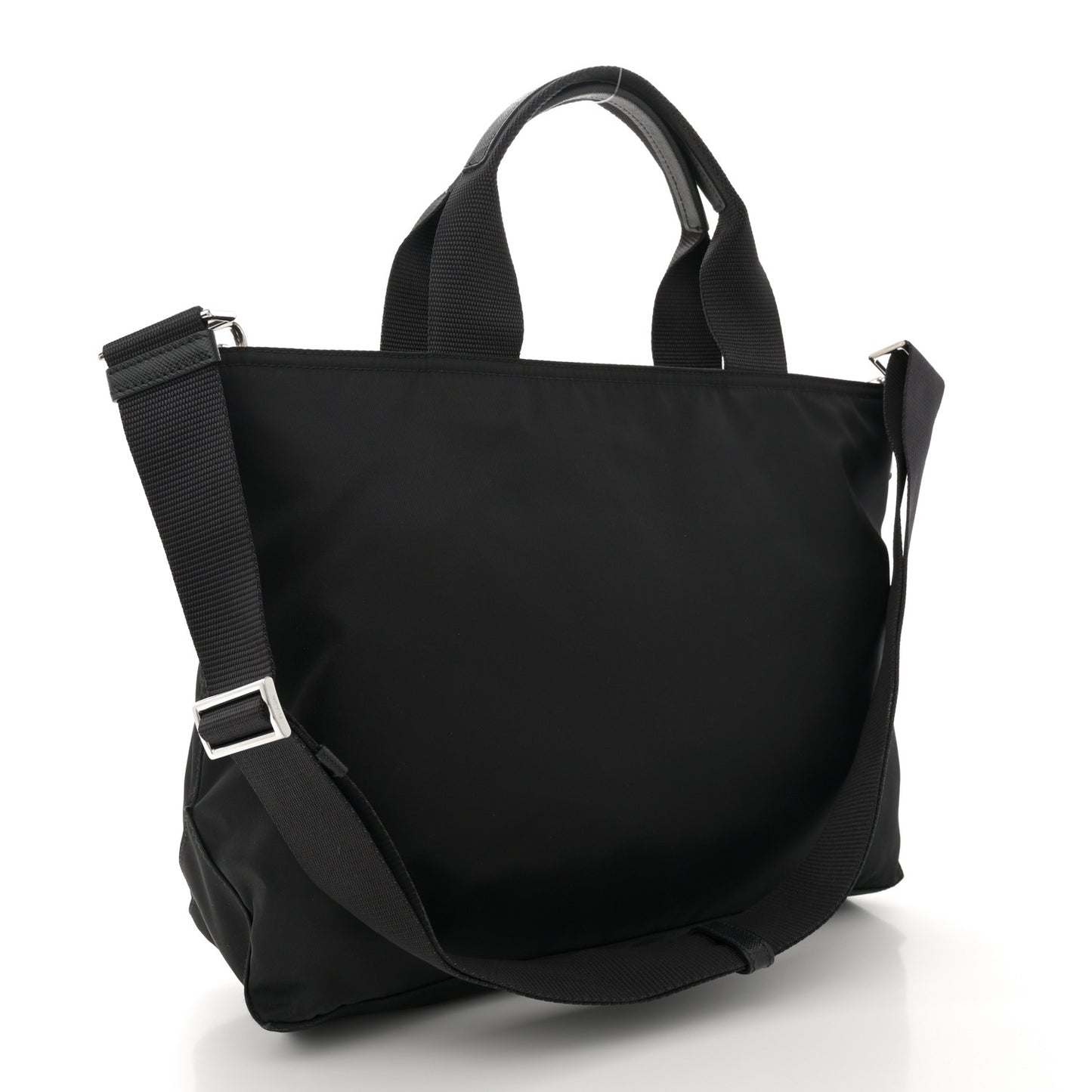 Nylon Vela East West Shopper Tote Black