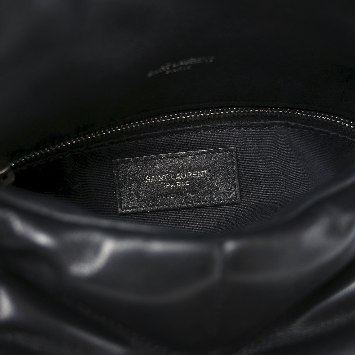 Saint Laurent Lambskin Quilted Small Loulou Puffer Monogram Chain Satchel Black 6 of 10