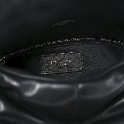 Saint Laurent Lambskin Quilted Small Loulou Puffer Monogram Chain Satchel Black 6 of 10