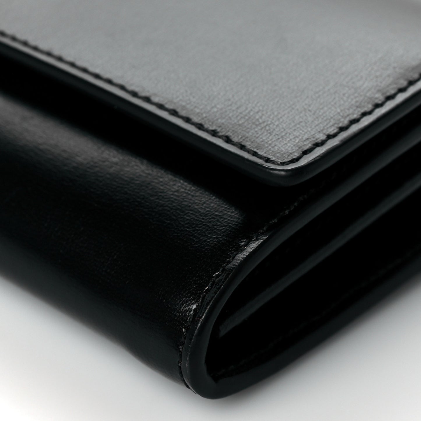 Calfskin Jitney Chain Wallet Black