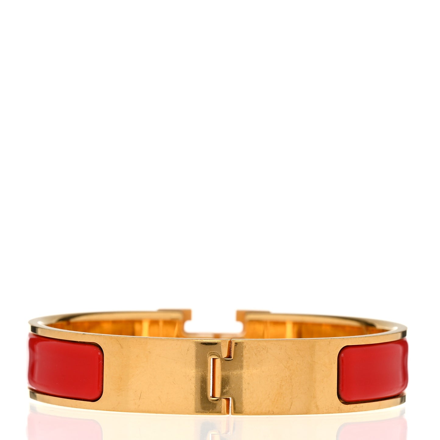 Enamel Narrow Clic Clac H Bracelet PM Rouge Vif