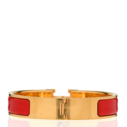 Hermes Enamel Narrow Clic Clac H Bracelet PM Rouge Vif 3 of 5