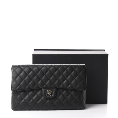 Chanel Caviar Quilted Flap Clutch Black 11 of 11