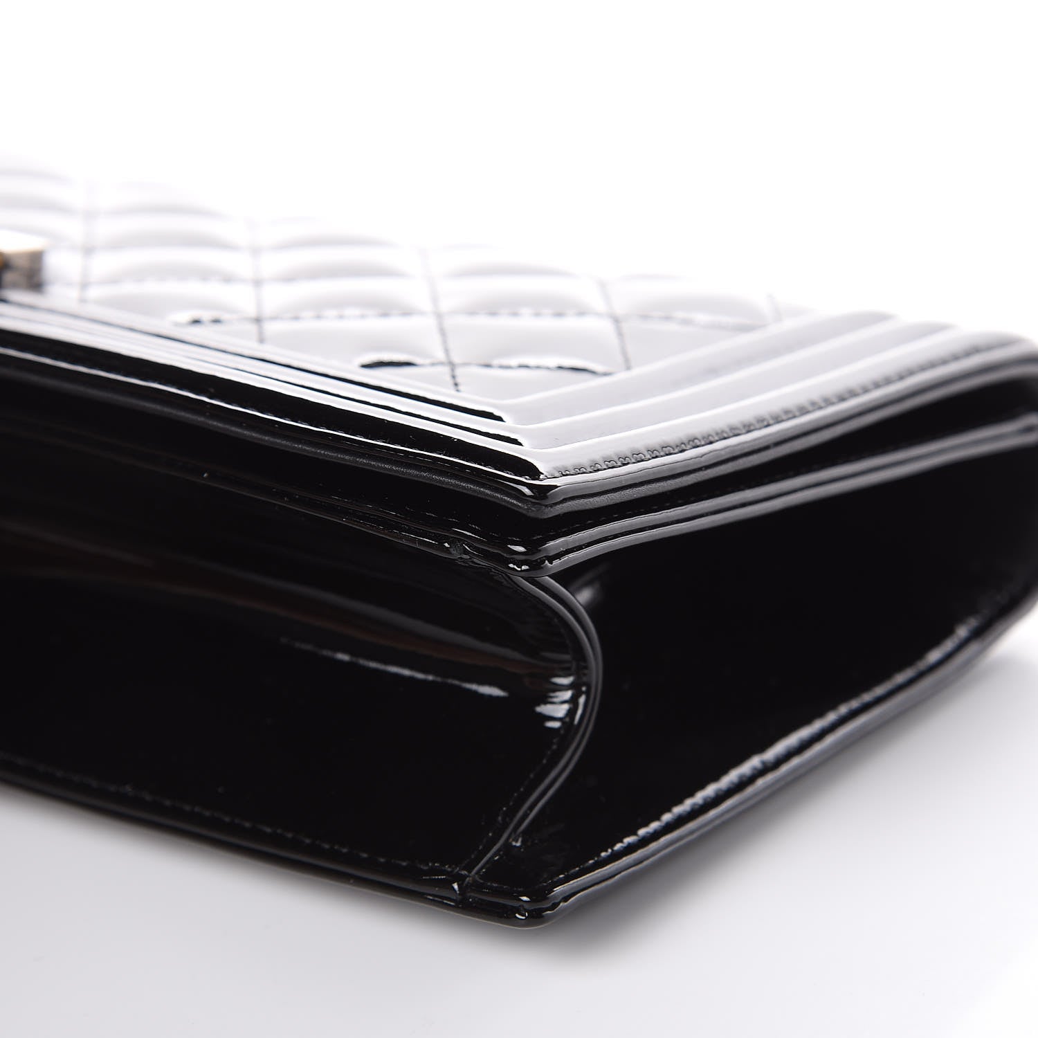 Chanel Patent Quilted Boy Flap Clutch Black 9 of 11