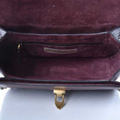 Valentino Garavani Pebbled Calfskin Medium Rockstud Rolling Flap Saddle Bag Rubin 5 of 9