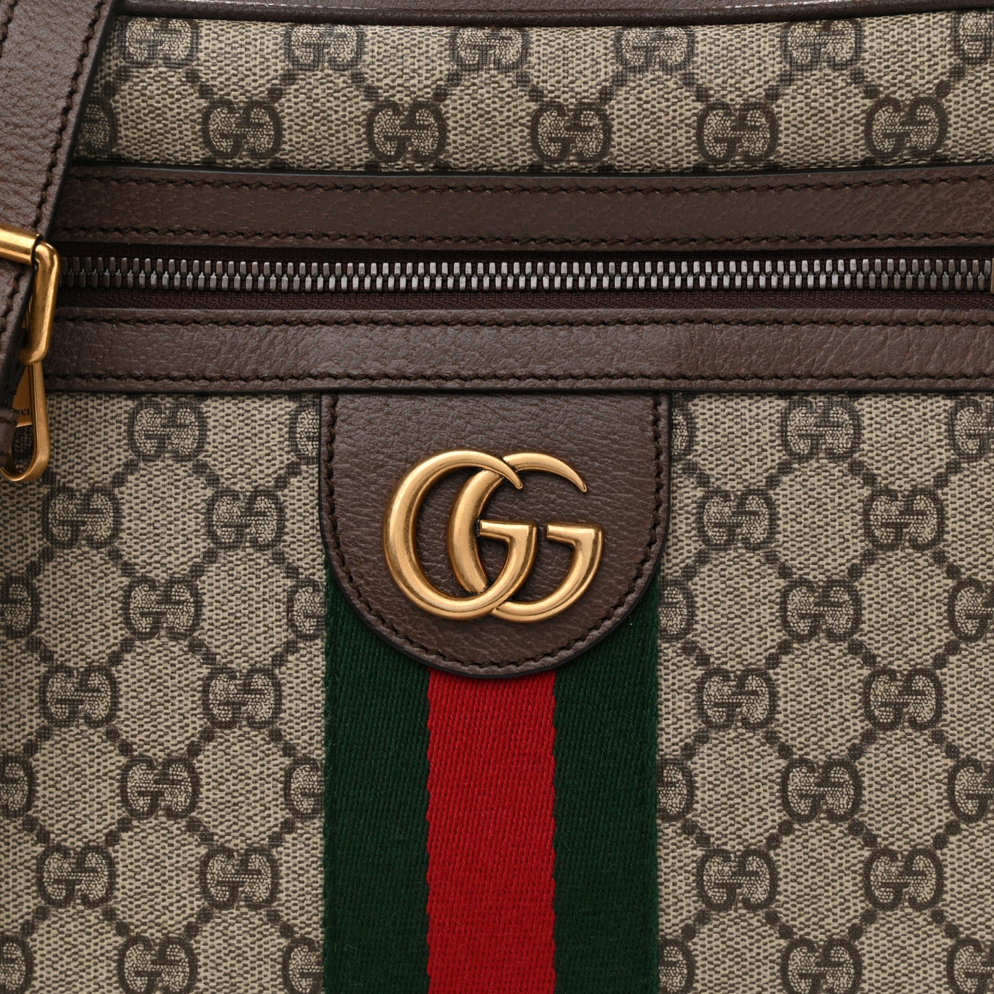 GG Supreme Monogram Web Small Ophidia Messenger Bag Brown