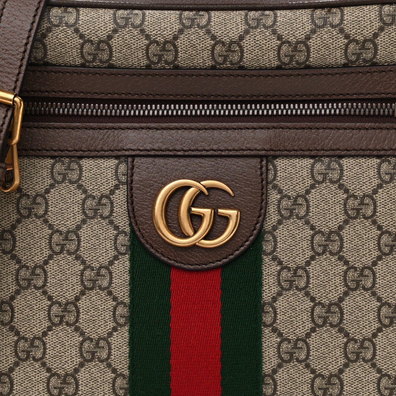 Gucci GG Supreme Monogram Web Small Ophidia Messenger Bag Brown 9 of 12