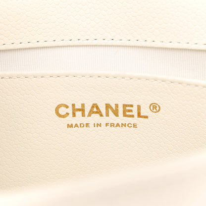 Chanel Caviar Quilted Mini Chain Flap White 6 of 11