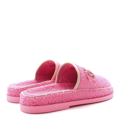 Chanel Fabric Lambskin Stitched Resin CC Mules 38 Pink Light Pink 4 of 9