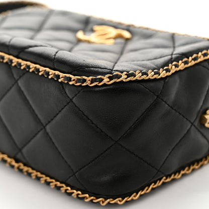 Chanel Lambskin Quilted Chain CC Mini Camera Case Black 10 of 10