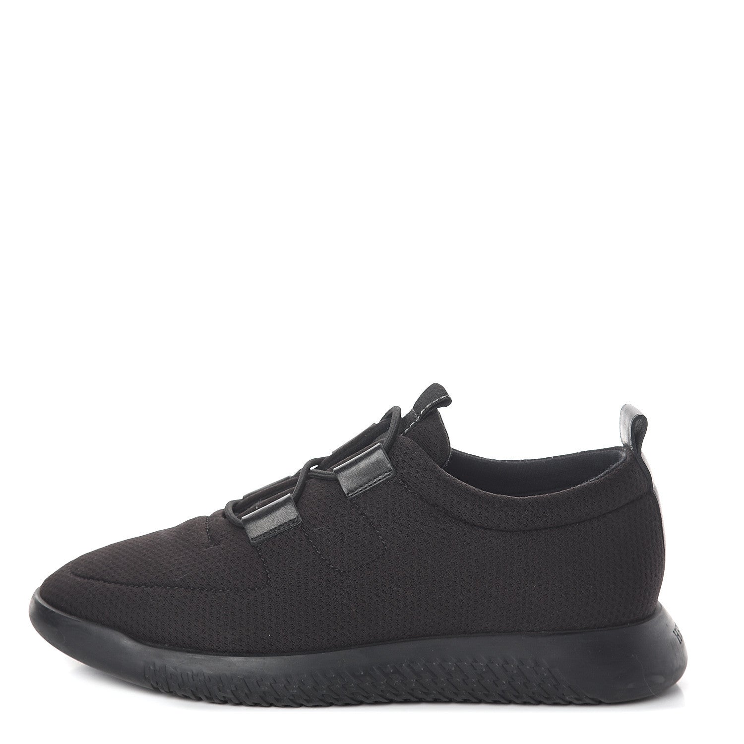 Hermes Mesh Technical Canvas Womens Team Sneakers 42.5 Black 1 of 7