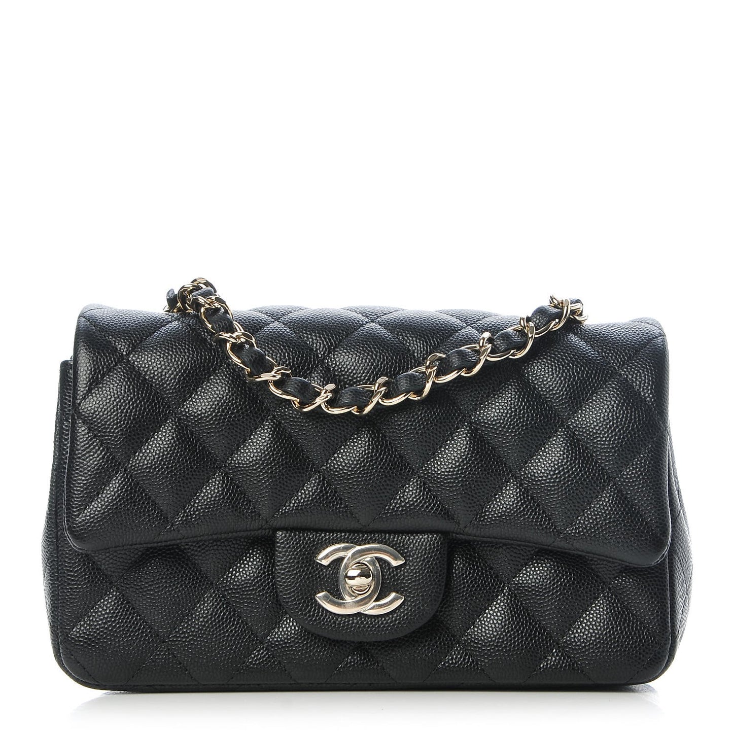 Caviar Quilted Mini Rectangular Flap Black