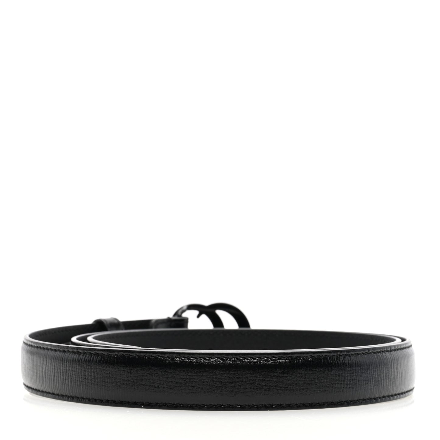 Azalea Calfskin Enamel Monochrome Double G 20mm Belt 90 36 Black