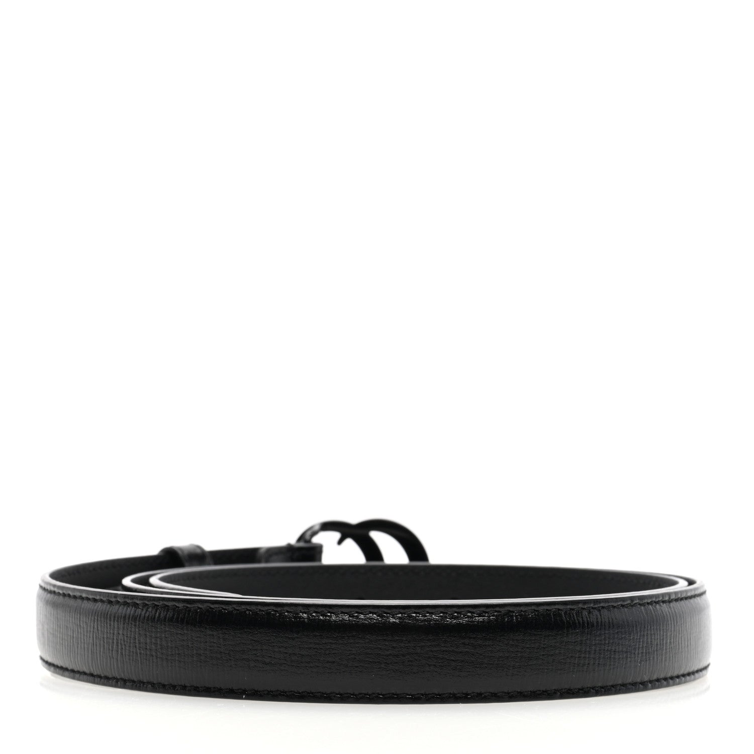 Gucci Azalea Calfskin Enamel Monochrome Double G 20mm Belt 90 36 Black 2 of 4