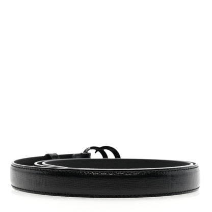 Gucci Azalea Calfskin Enamel Monochrome Double G 20mm Belt 90 36 Black 2 of 4