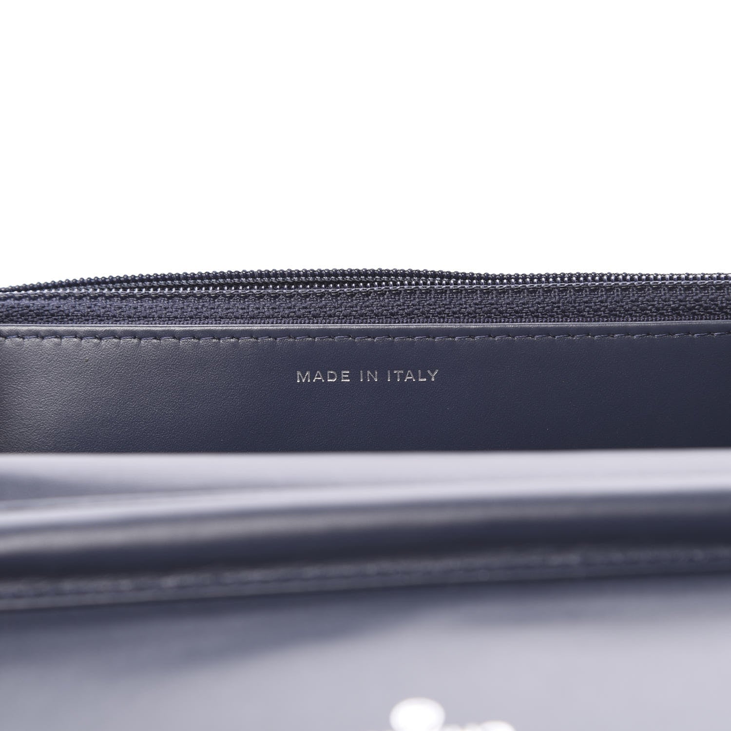 Chanel Patent Quilted Wallet On Chain WOC Navy Blue 7 of 12