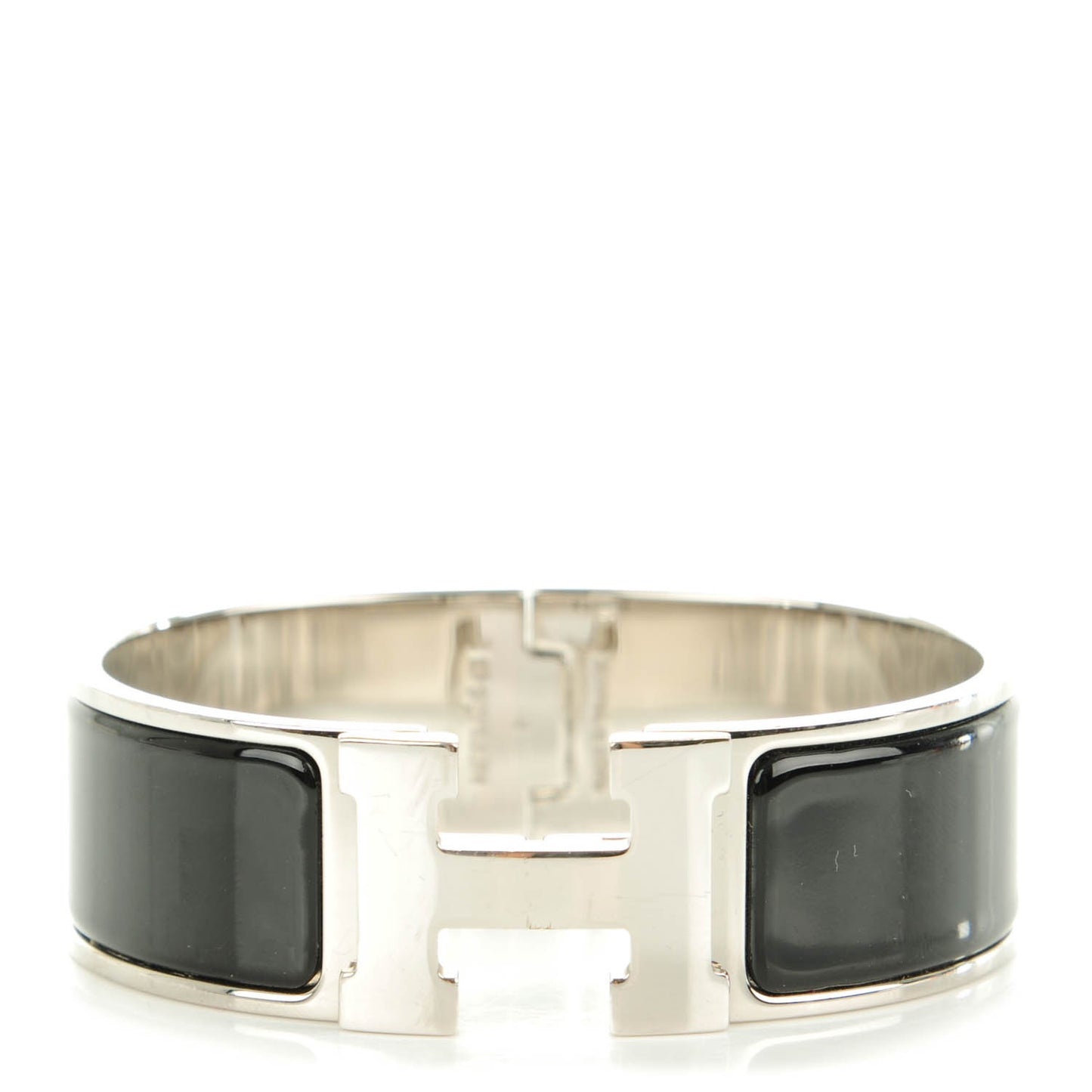 Enamel Wide Clic Clac H Bracelet GM Black