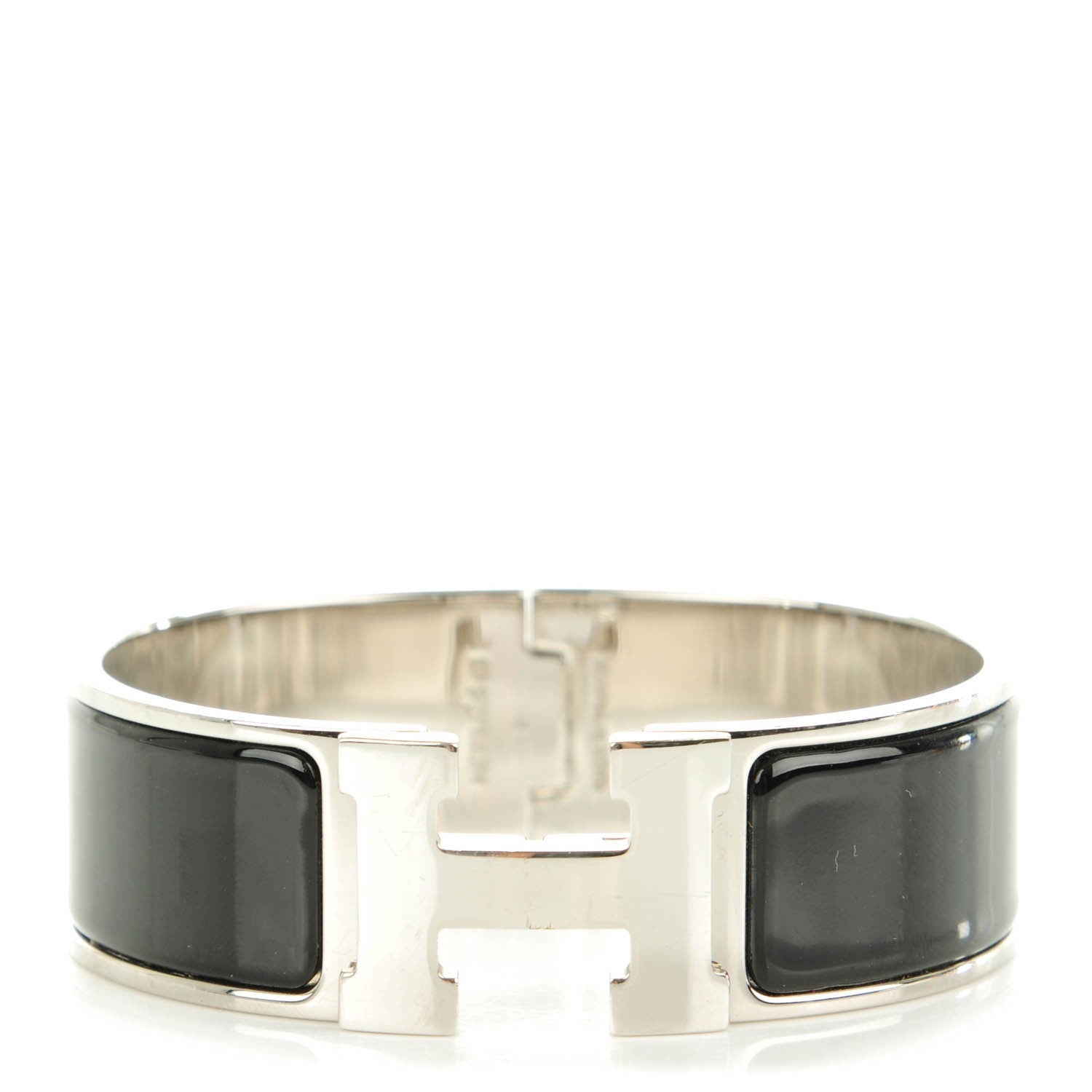 Hermes Enamel Wide Clic Clac H Bracelet GM Black 1 of 5