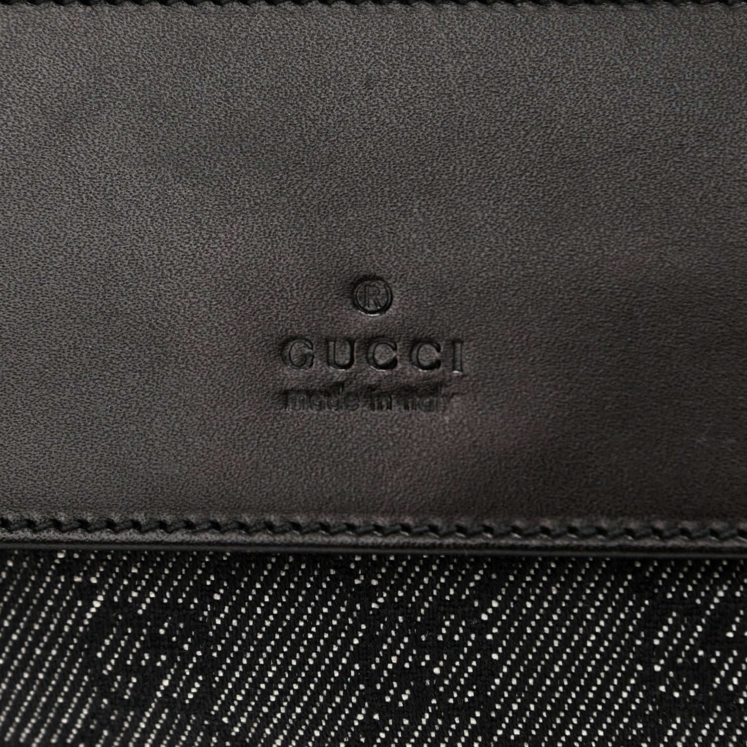 Gucci Denim Monogram Double Pocket Belt Bag Black 7 of 9