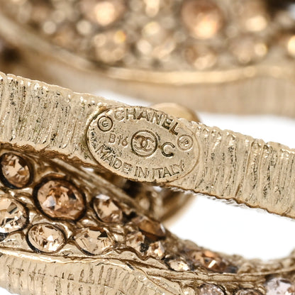 Chanel Crystal CC Chain Link Bracelet Gold Pale Pink 4 of 4