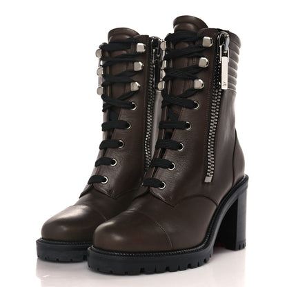 Christian Louboutin En Hiver Mixed Dual-Zip Booties 36.5 Arabica 3 of 11