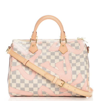 Louis Vuitton Damier Azur Tahitienne Speedy Bandouliere 30 Rose Ballerine 1 of 9