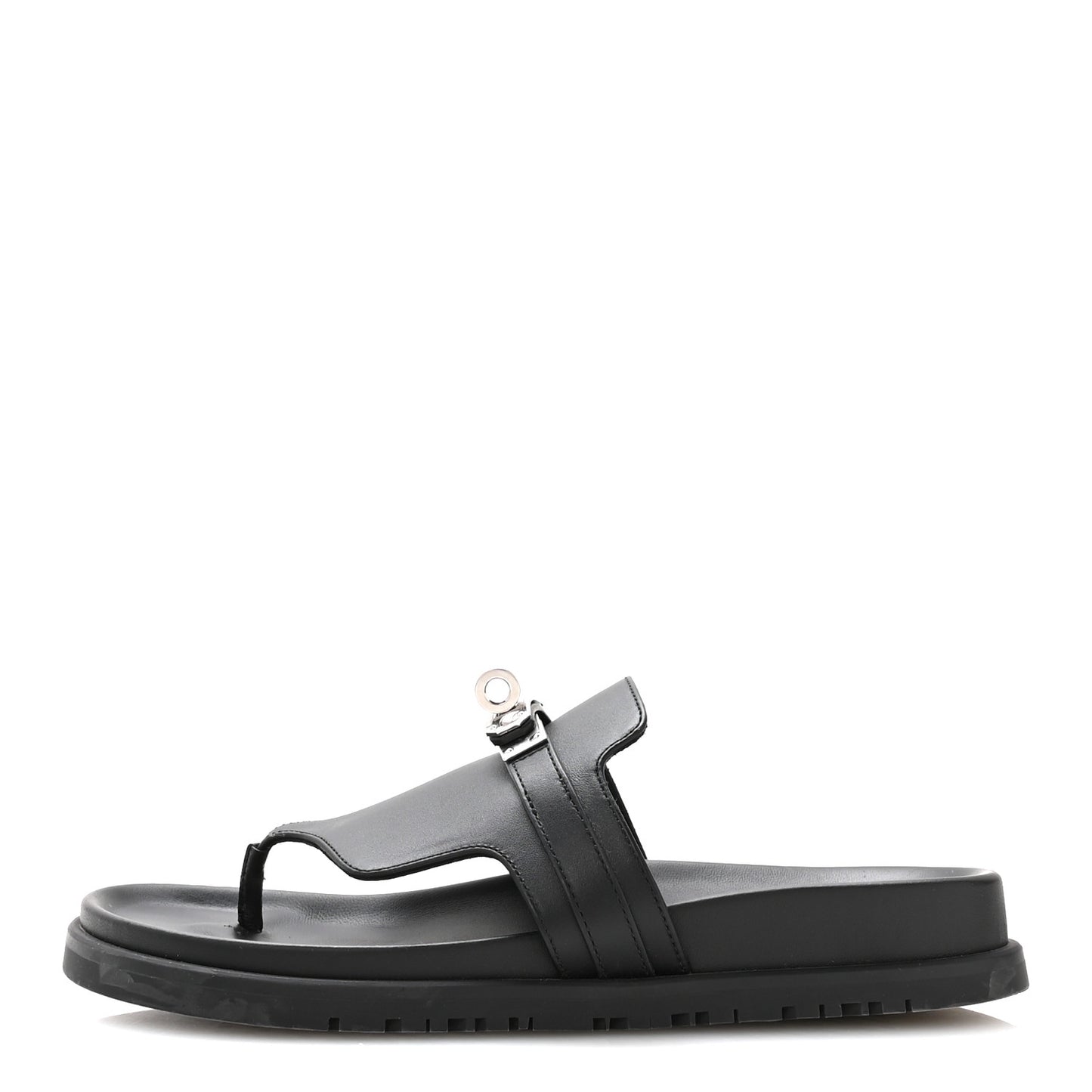 Calfskin Womens Empire Sandals 36.5 Black