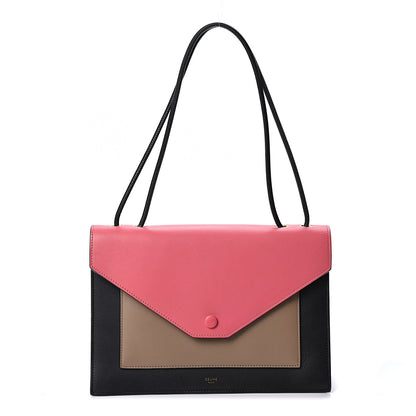 Celine Smooth Calfskin Tri-Color Pocket Envelope Shoulder Bag Pink 1 of 9