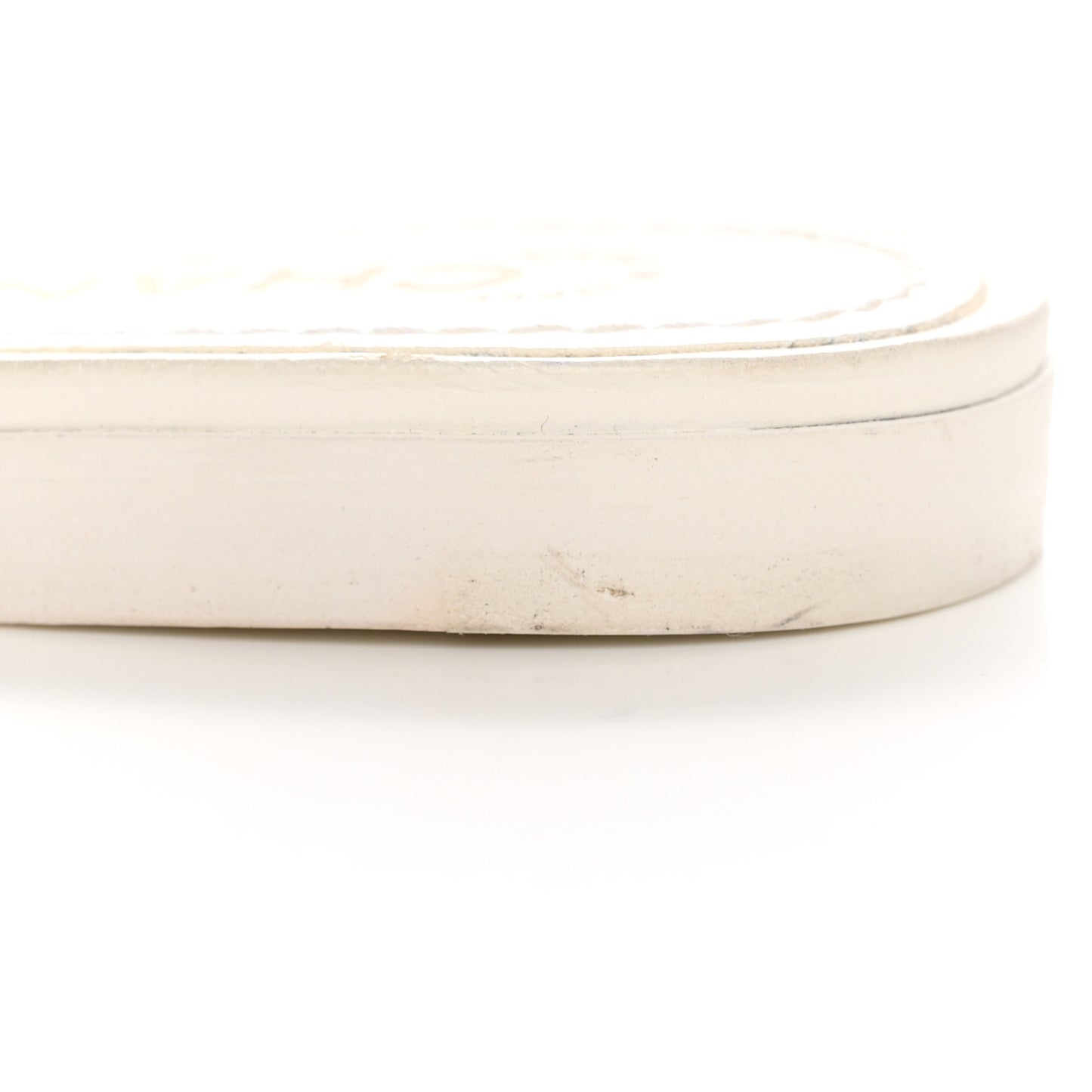 Lambskin Chain CC Thong Sandals 35 White