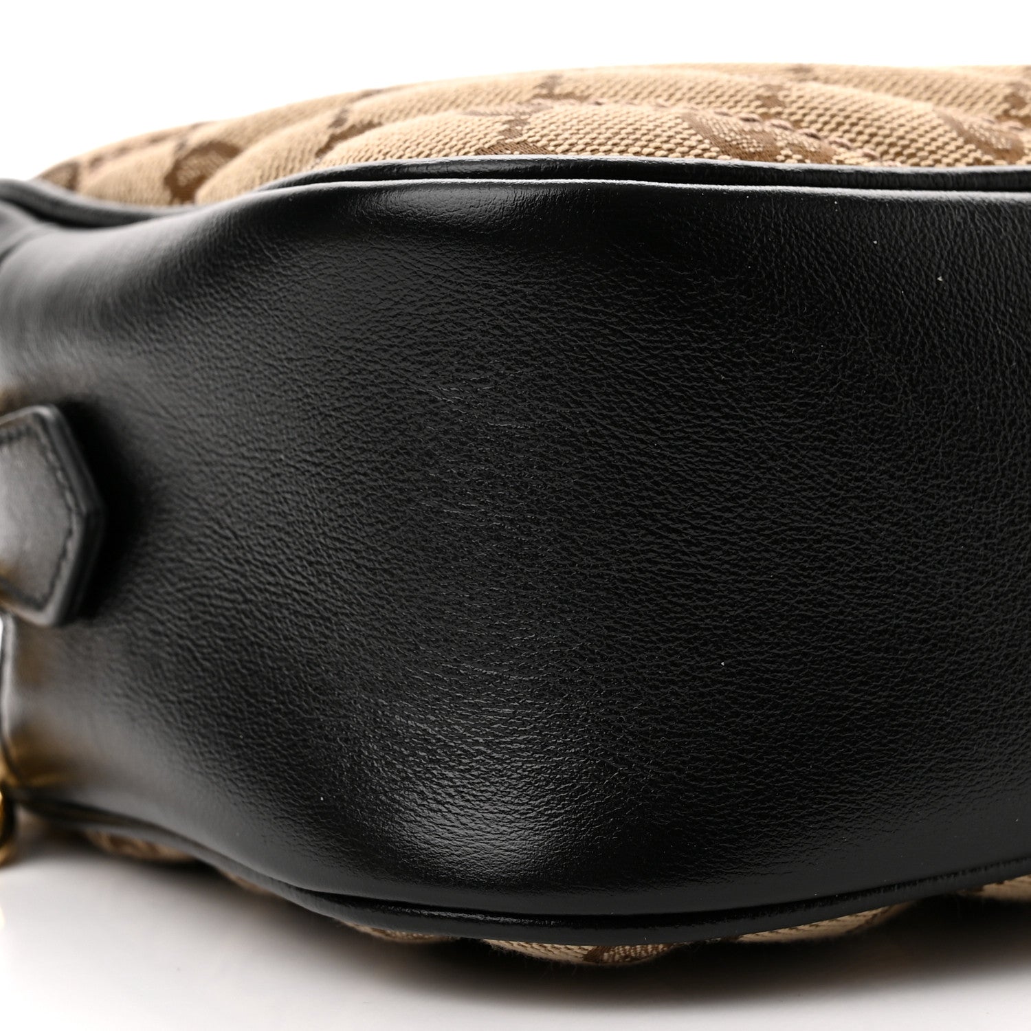 Gucci Monogram Matelasse Diagonal Small GG Marmont Chain Shoulder Bag Beige Black 9 of 11