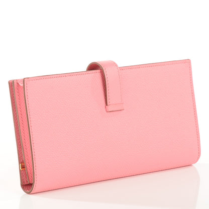 Hermes Epsom Bearn Gusset Wallet Rose Confetti 2 of 7