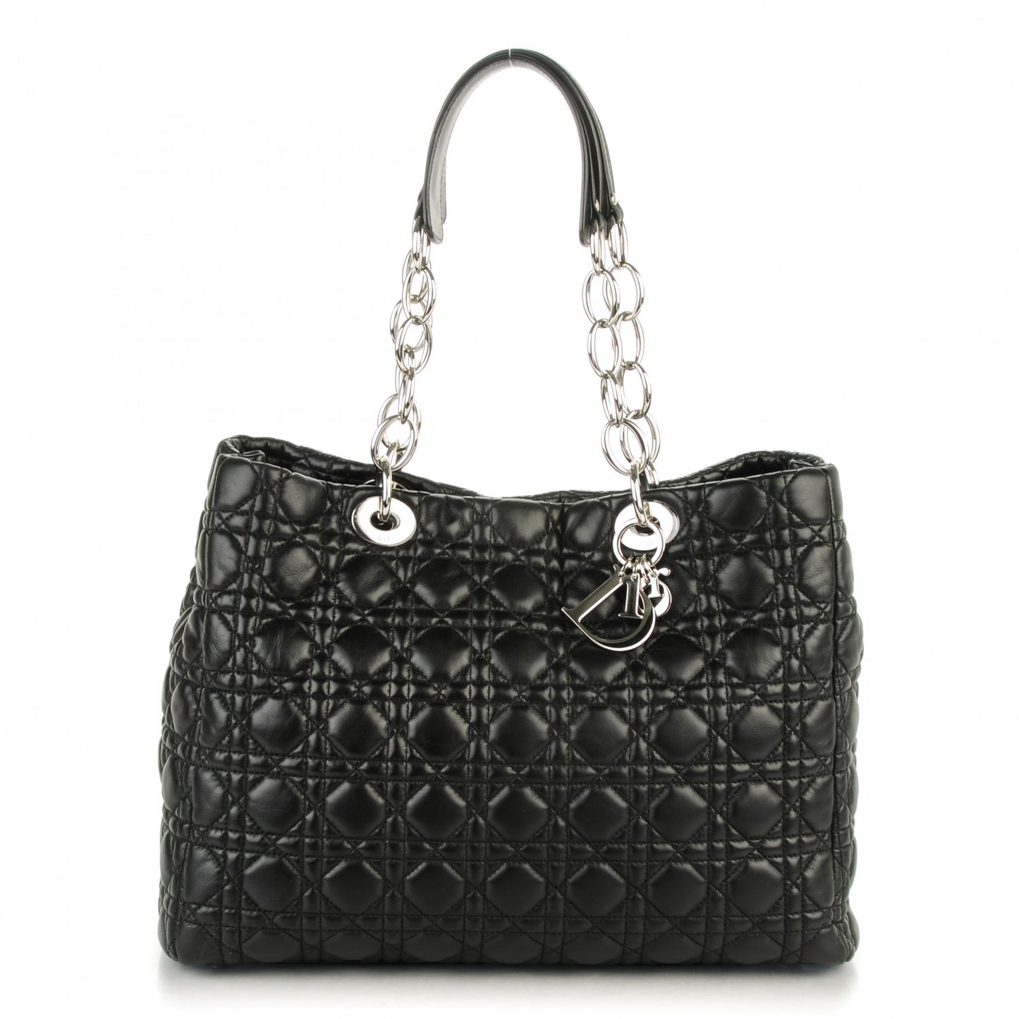 Lambskin Cannage Large Dior Soft Shopping Tote Black