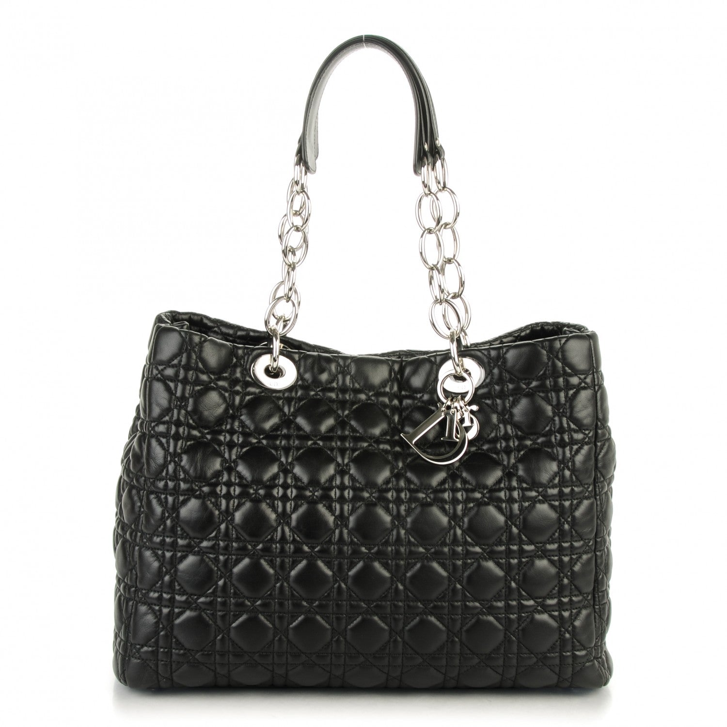 Christian Dior Lambskin Cannage Large Dior Soft Shopping Tote Black 2 of 13
