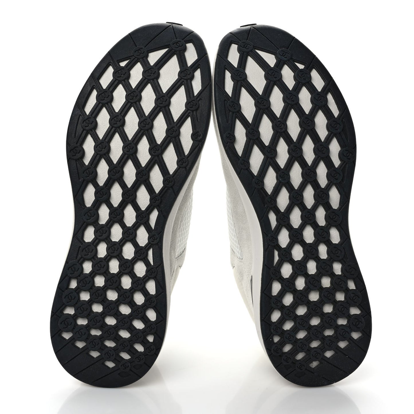 Calfskin Mesh Lycra Suede Womens Logo Sneakers 37 White