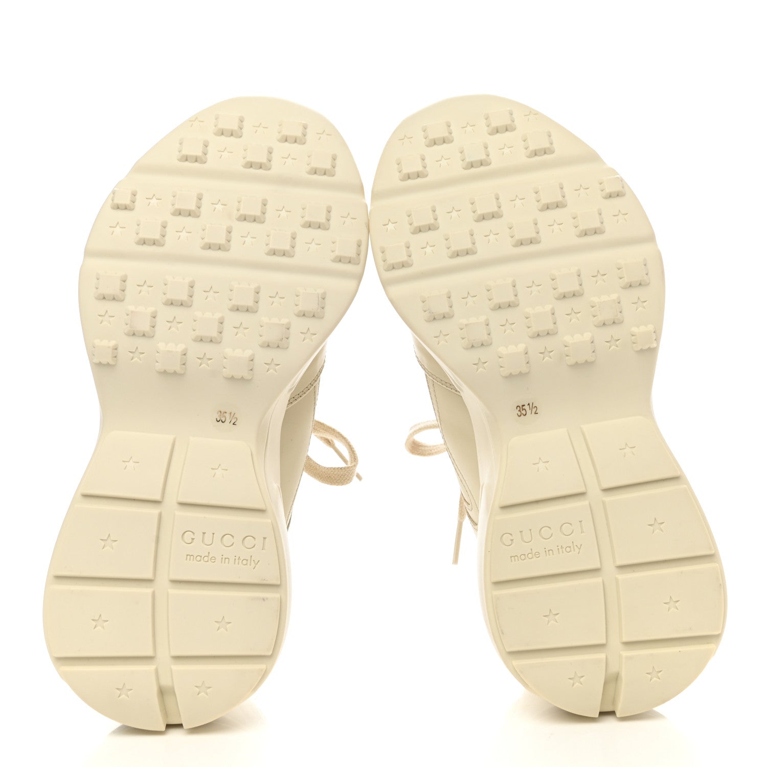 Gucci Calfskin Hawaii Print Womens Rhyton Sneakers 35.5 Ivory 5 of 9