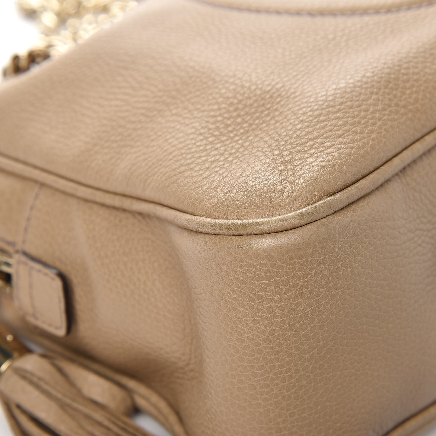 Pebbled Calfskin Small Soho Bowler Camelia