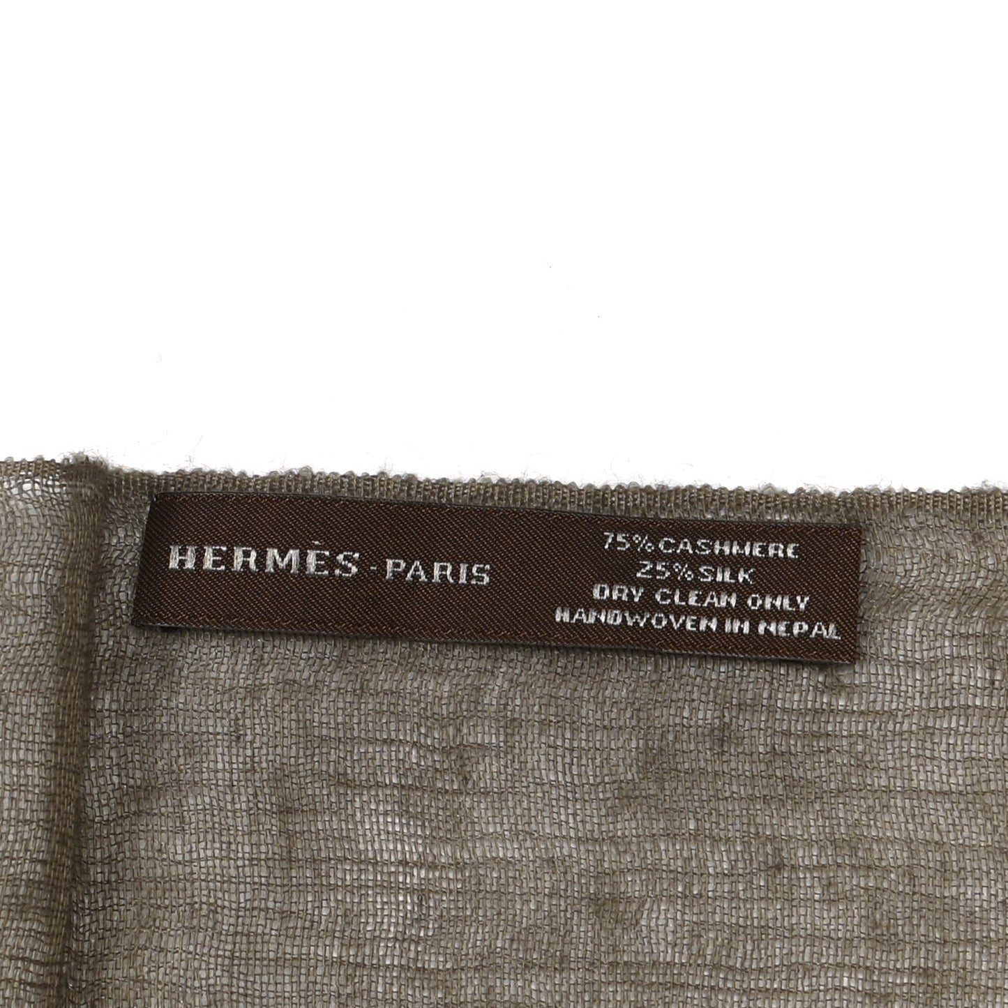Cashmere Silk Plume Unie Stole Etoupe