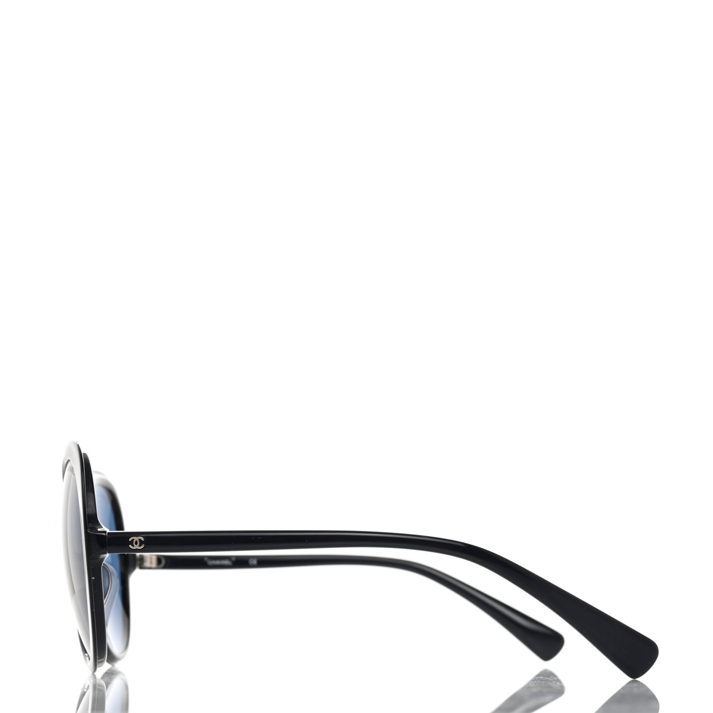 Acetate Round CC Sunglasses A71227 Blue Black