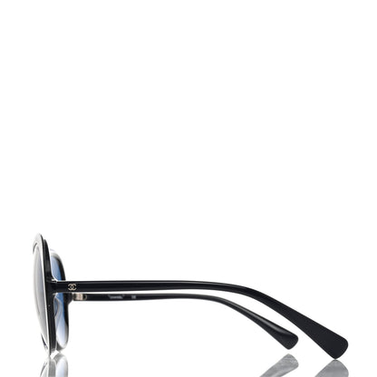 Chanel Acetate Round CC Sunglasses A71227 Blue Black 3 of 8