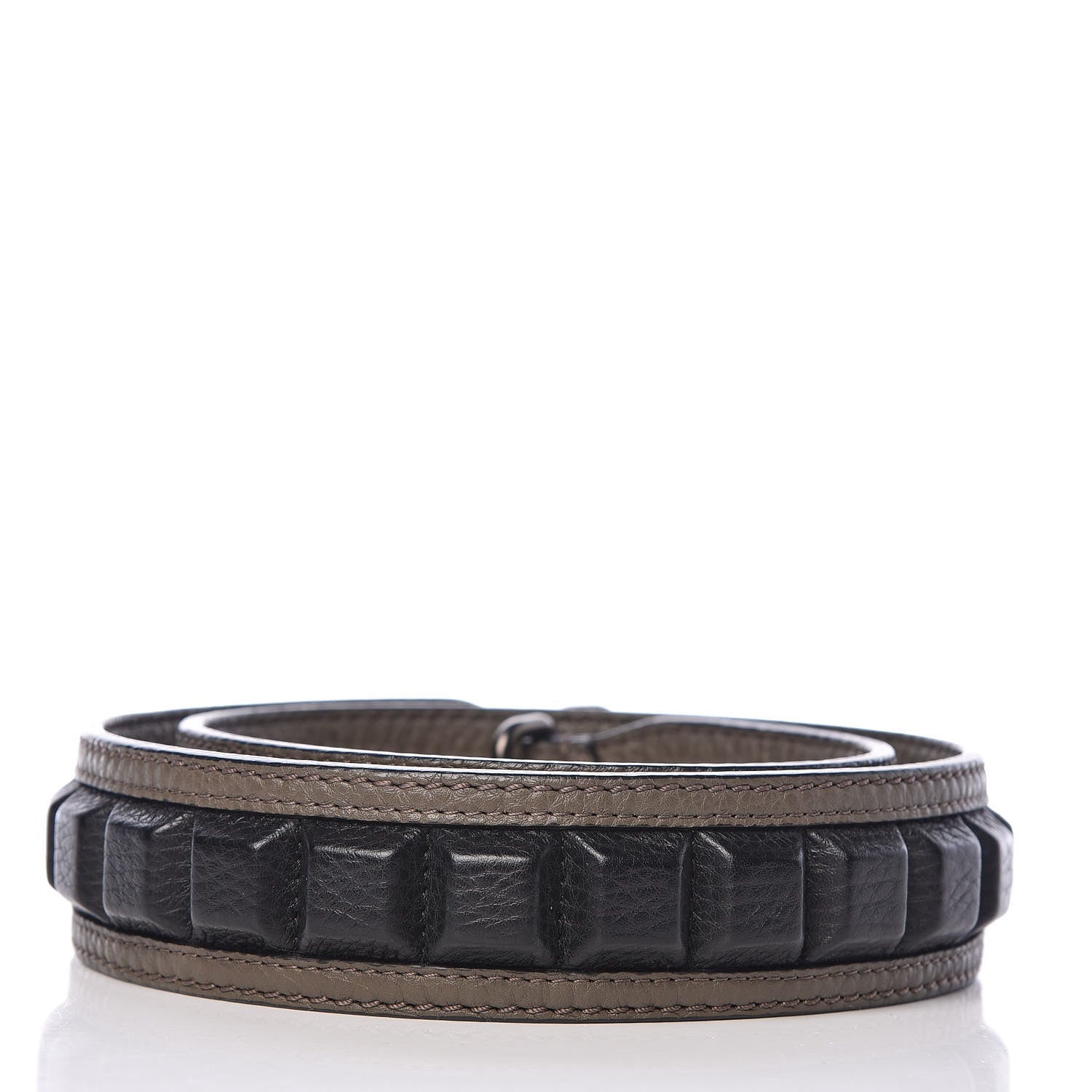 Fendi Cuoio Romano Bi-Color Studded Strap You Khaki Black 2 of 5