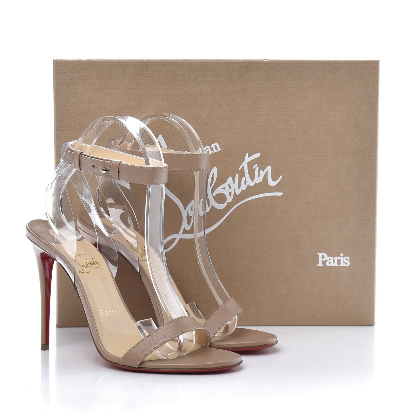 Shiny Nappa PVC Jonatina 100 Sandals 38.5 Nude