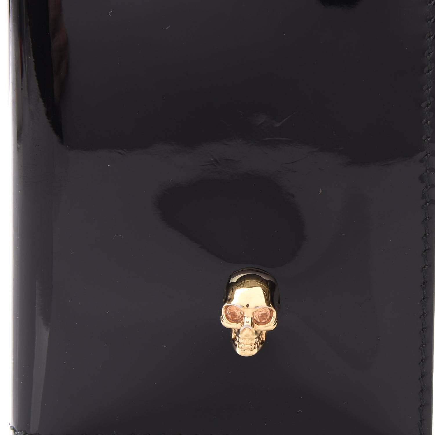 Alexander McQueen Patent Skull Bi-Fold Card Holder Black 6 of 8