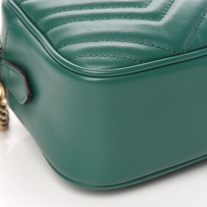 Gucci Calfskin Matelasse Small GG Marmont Chain Shoulder Bag Emerald Green 8 of 10