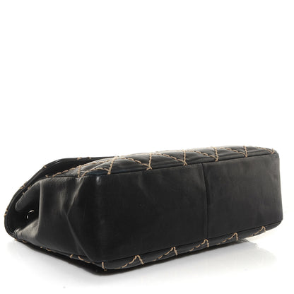 Chanel Calfskin Wild Stitch Jumbo Flap Black 4 of 8