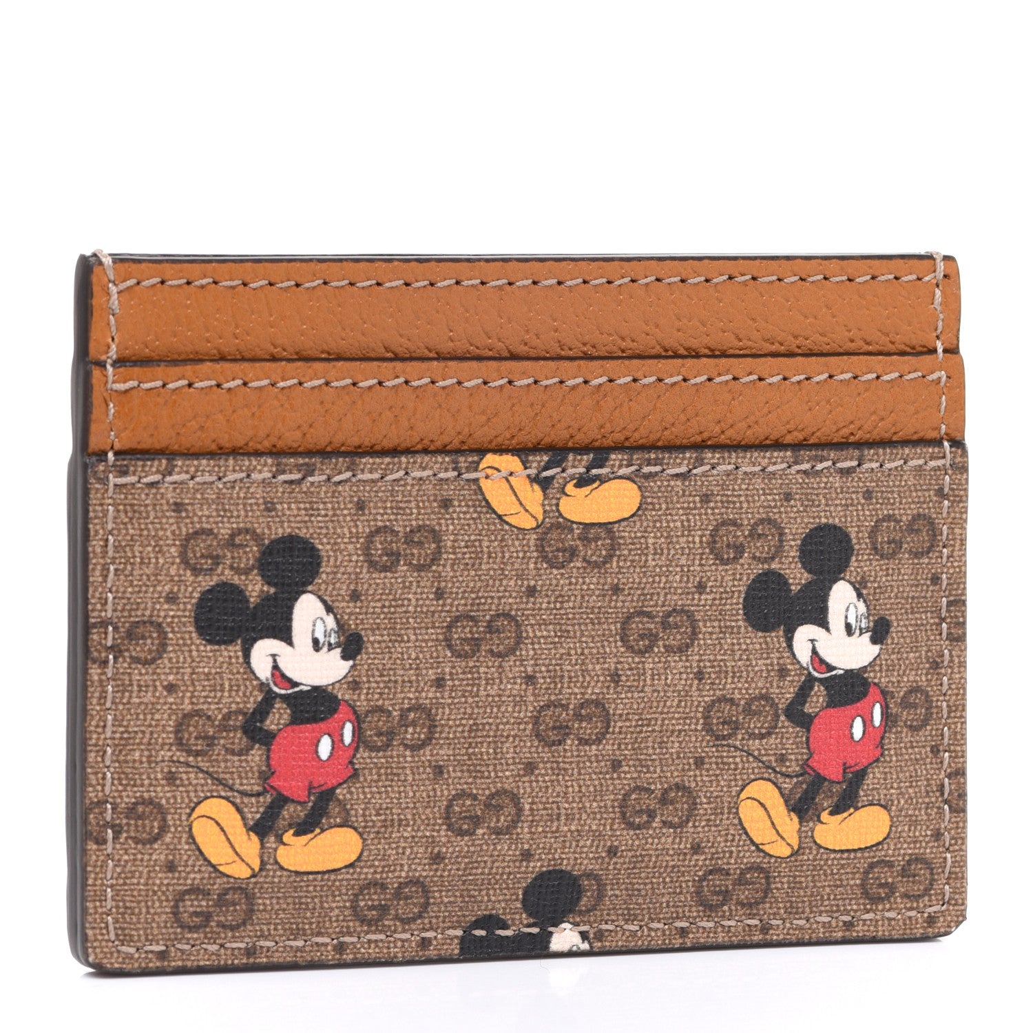 Gucci X DISNEY Mini Vintage GG Supreme Monogram Mickey Mouse Card Holder Beige Vintage Sun Oil 3 of 6