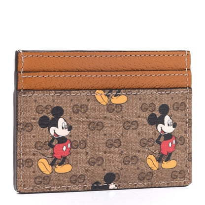Gucci X DISNEY Mini Vintage GG Supreme Monogram Mickey Mouse Card Holder Beige Vintage Sun Oil 3 of 6