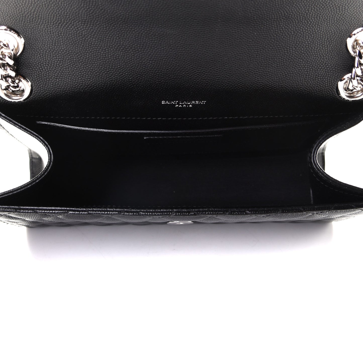 Grain De Poudre Textured Mixed Matelasse Triquilt Medium Monogram Satchel Black